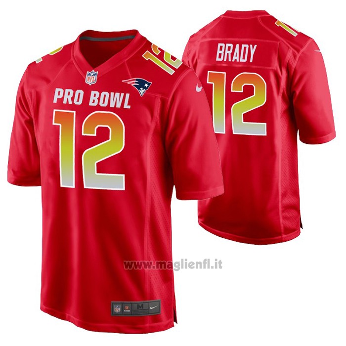Maglia NFL Limited New England Patriots Tom Brady 2019 Pro Bowl Rosso